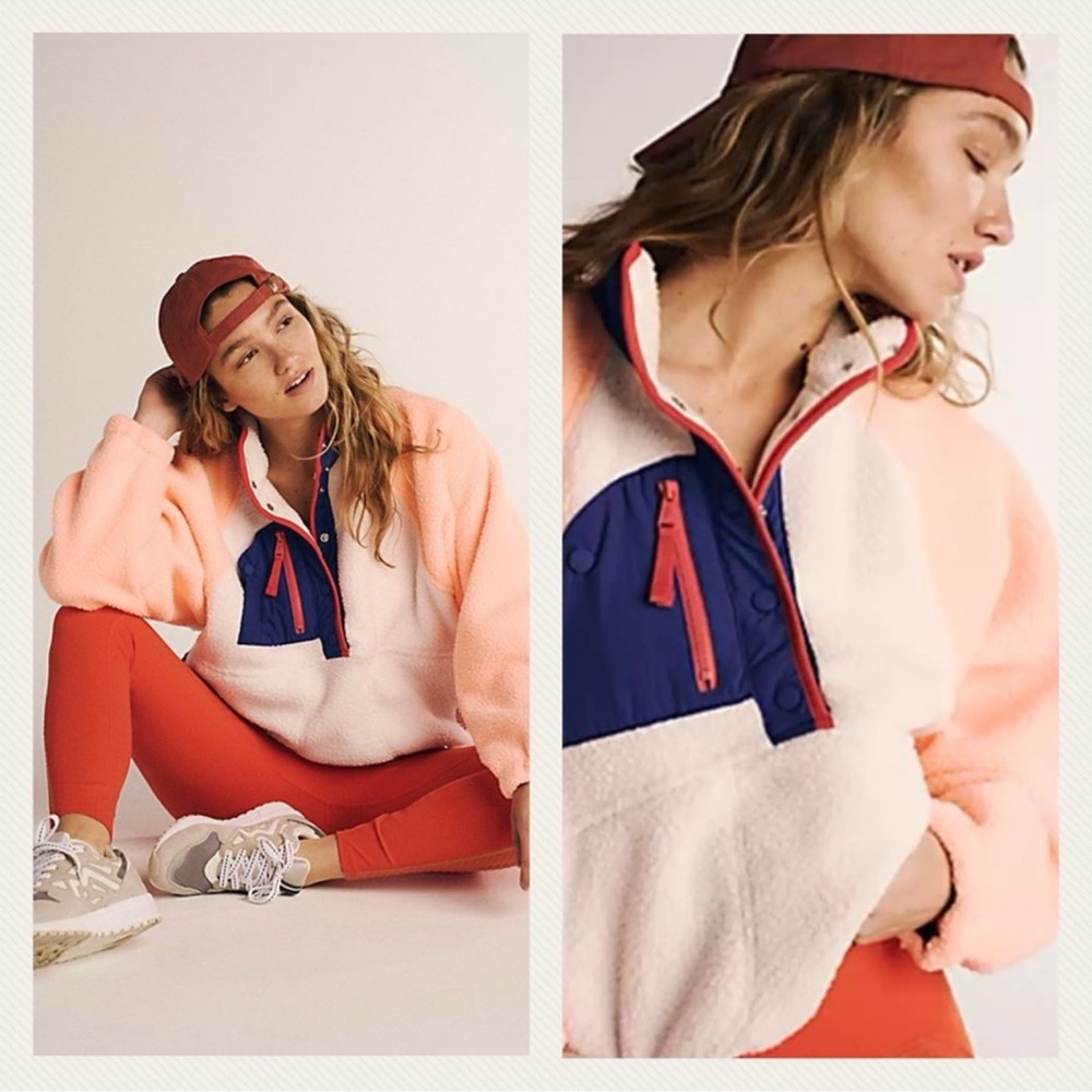 Free People NWOT Movement Hit The Slopes Colorblock Pullover Size Smalll